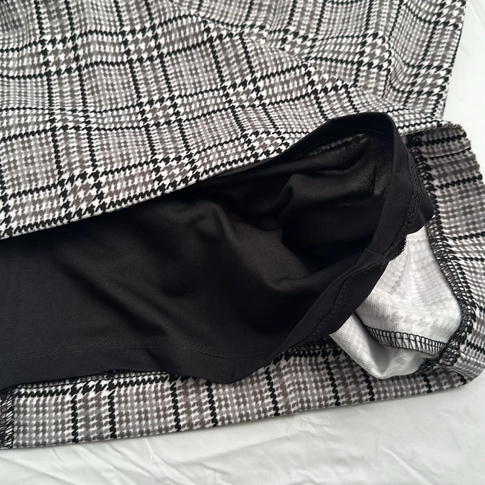 MICHAEL Michael Kors multicolor gray white black plaid stretch pencil skirt